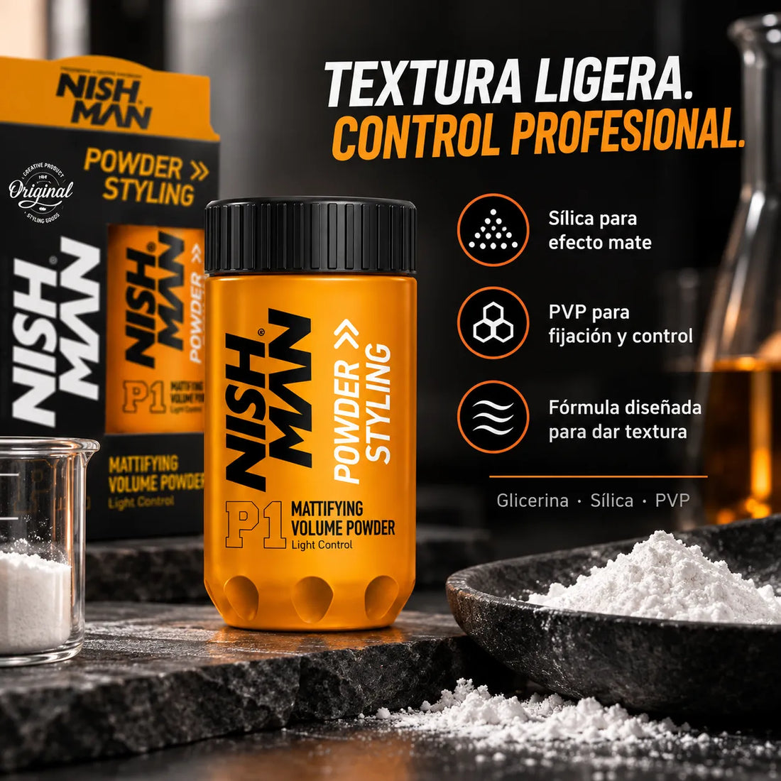 NISHMAN – Cera en polvo para el cabello con volumen y acabado mate 20g