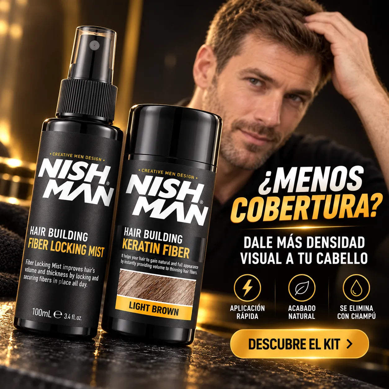 Nishman – Kit de Fibras Capilares para Dar Volumen 21 g + 100 ml