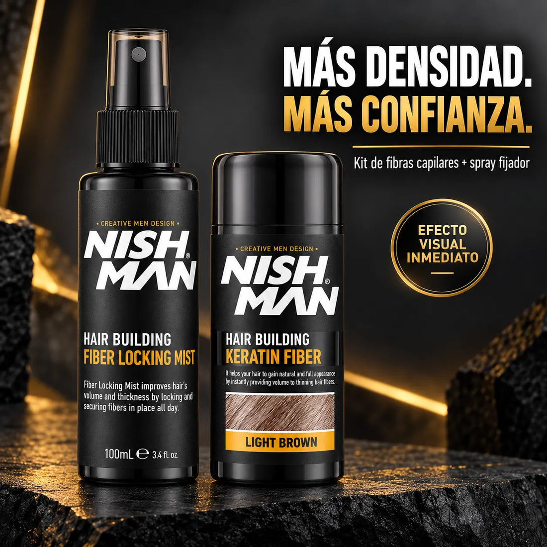 Nishman – Kit de Fibras Capilares para Dar Volumen 21 g + 100 ml
