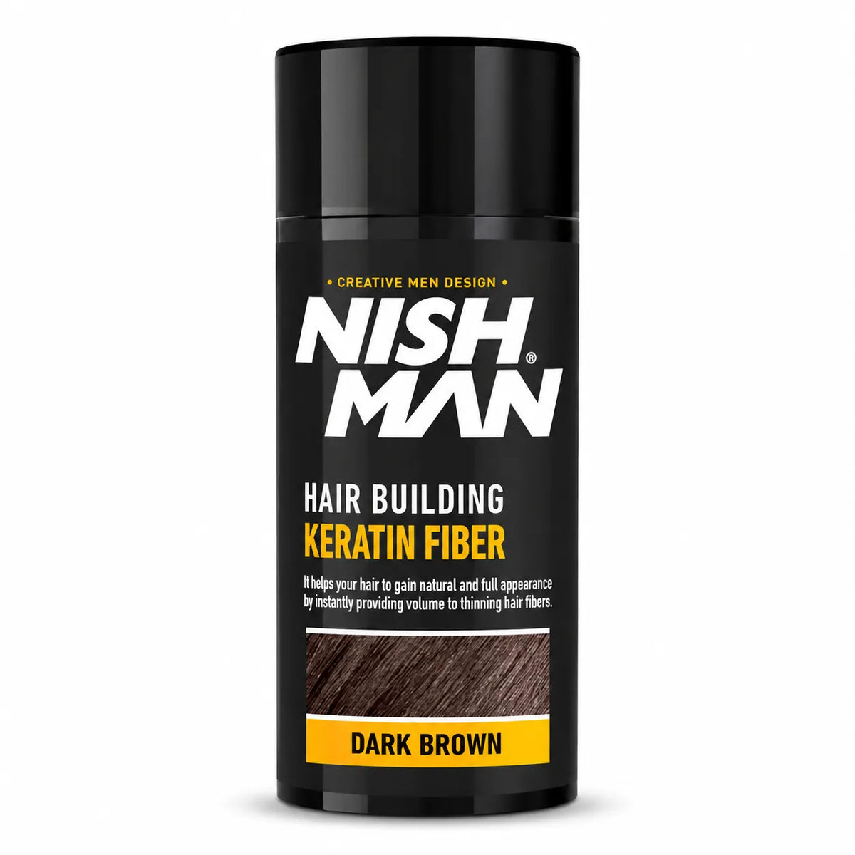 NISHMAN Hair Building Keratin Fiber - Marrón Oscuro 21g - Efecto Voluminoso Instantáneo para Cabello Fino - Potentes Fibras de Queratina para un Cabello de Apariencia Más Densa