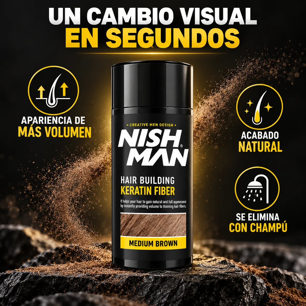 Nishman – Fibra Capilar Volumizadora Medium Brown 21 g