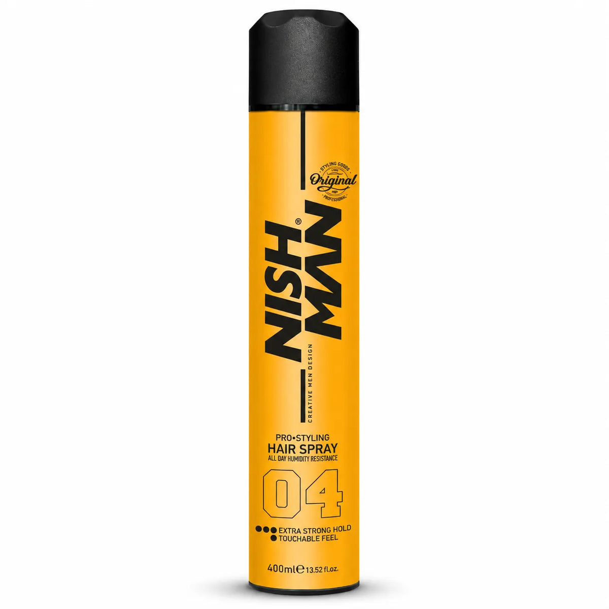 Nishman Hair Spray 400ml: Strong Hold, Shine and Long Lasting for All Hair Types, Ideal for Styling, Protecting and Daily Use (400ML, 04 - Extra Strong)