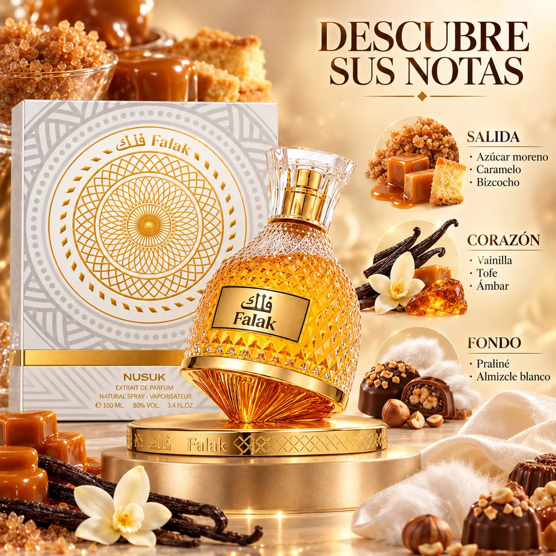 NUSUK – Perfume Dulce Unisex con Caramelo y Vainilla 100ml