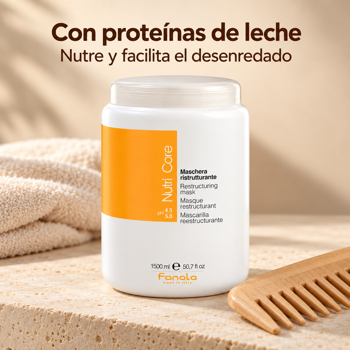 Fanola – Mascarilla para cabello dañado Nutri Care 1500 ml