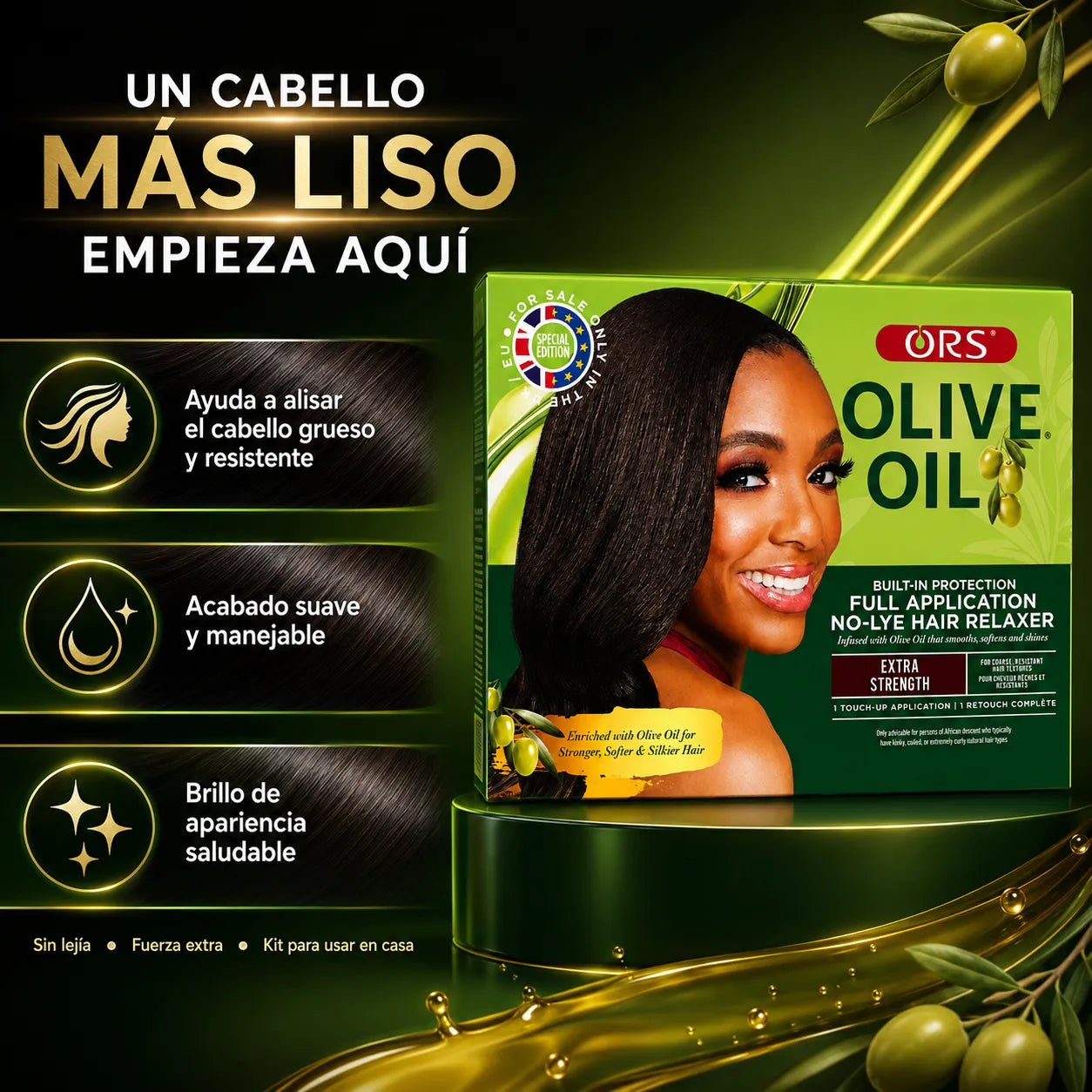 ORS – Kit alisador para cabello resistente con aceite de oliva Super