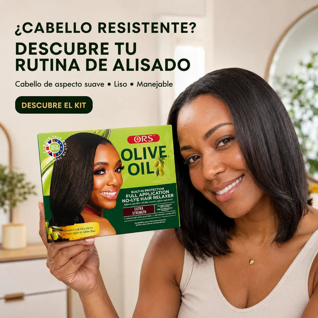 ORS – Kit alisador para cabello resistente con aceite de oliva Super