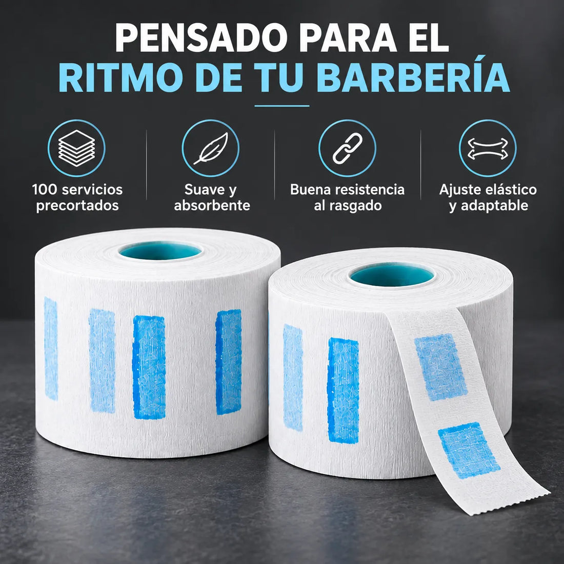 Ragnar – Papel de Cuello para Barbería 100 Servicios