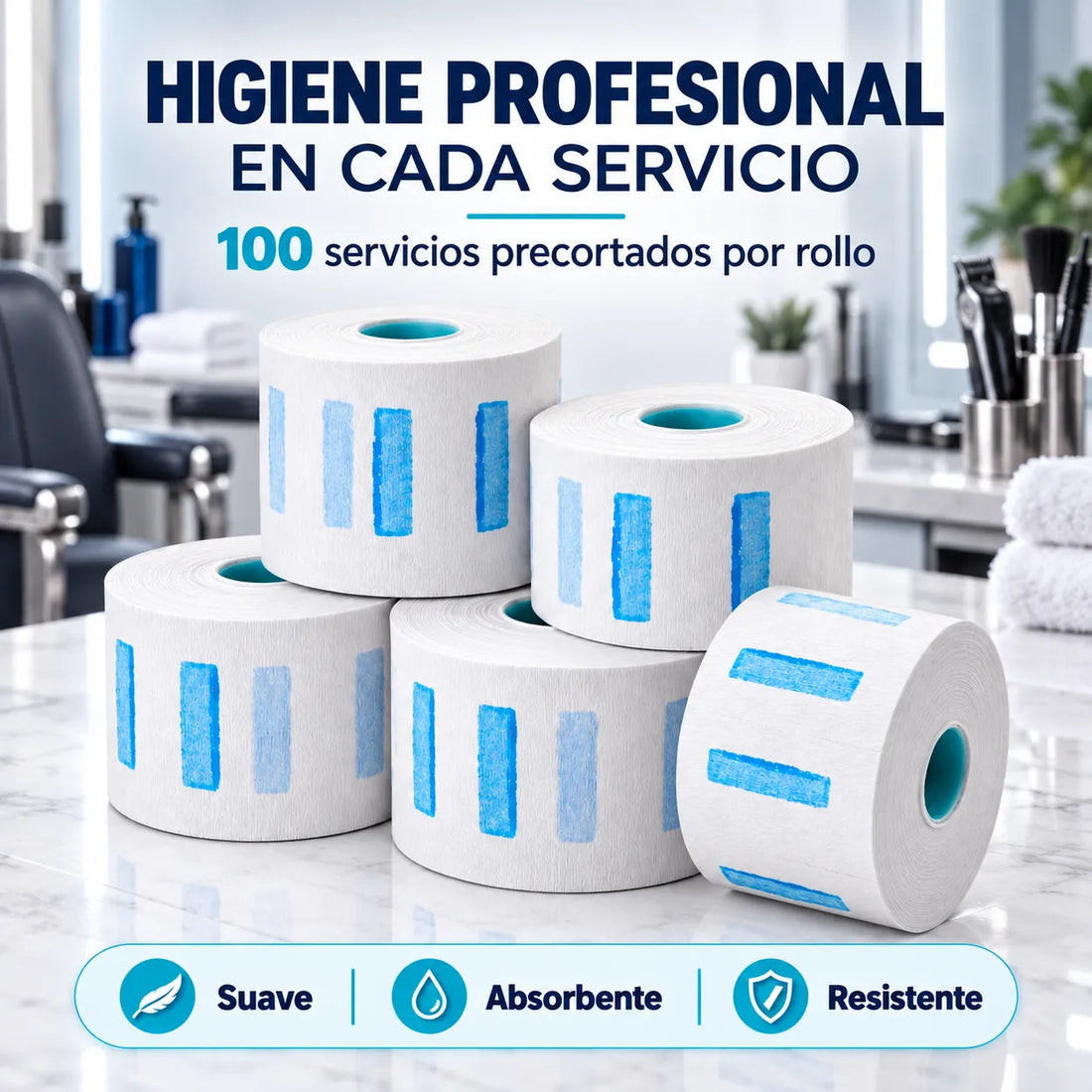 Ragnar – Papel de Cuello para Barbería 100 Servicios
