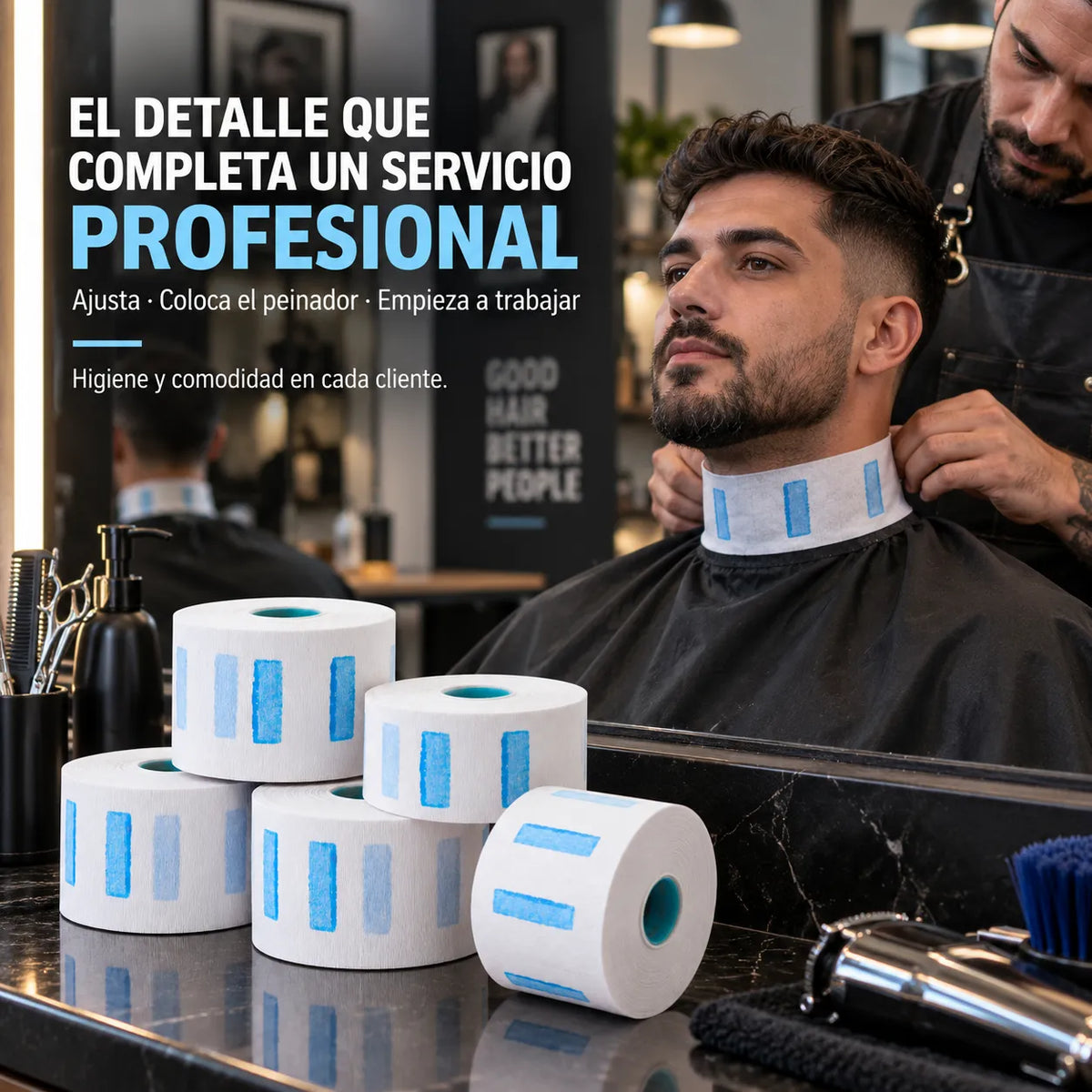 Ragnar – Papel de Cuello para Barbería 100 Servicios