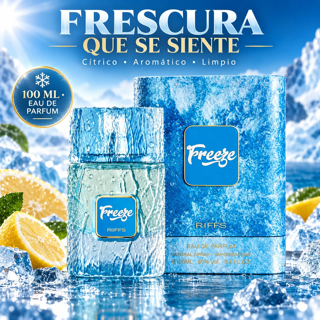 Riiffs Freeze – Perfume Fresco Masculino para Uso Diario 100 ml