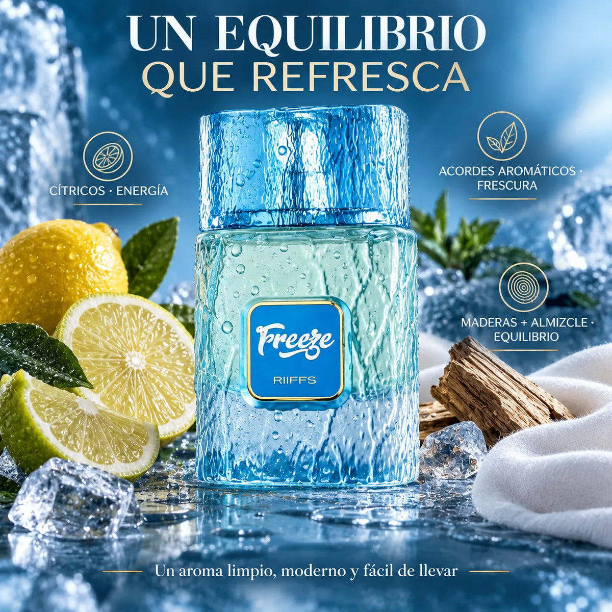 Riiffs Freeze – Perfume Fresco Masculino para Uso Diario 100 ml