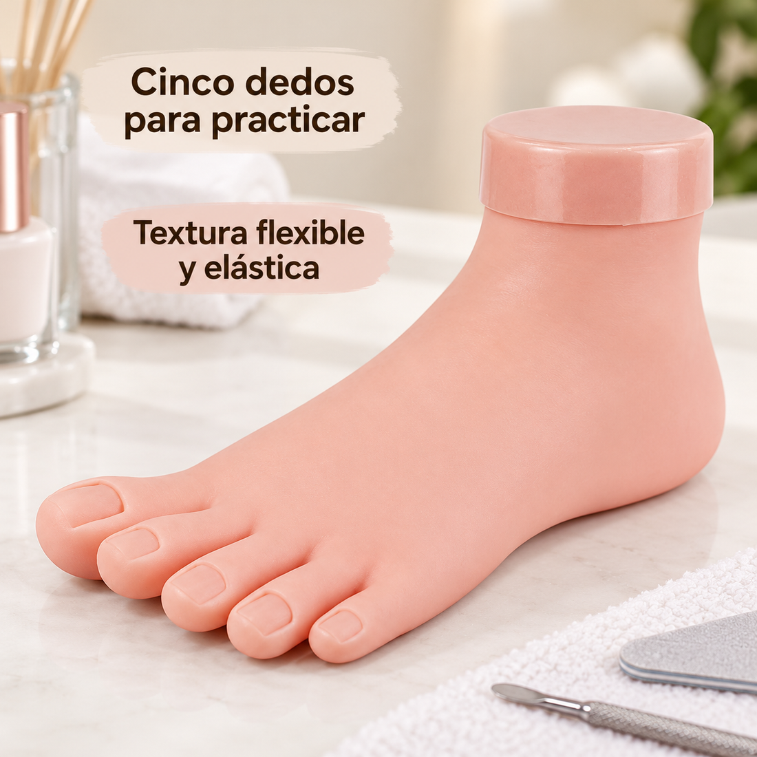 Pie de Prácticas para Pedicura y Uñas Postizas – Modelo de Entrenamiento Profesional – 1 Unidad