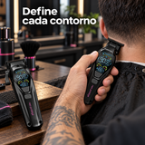 Gamma+ – Kit cortapelos profesional Neo Protégé con máquina de corte y retoque, hasta 9000 RPM