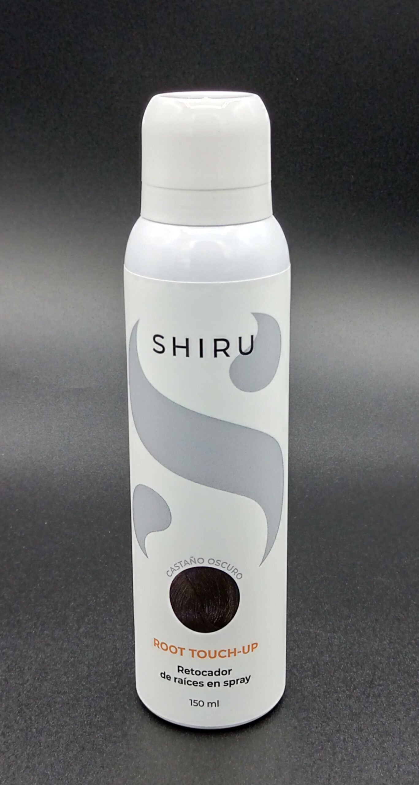 Retocador de raíces Shiru en spray color Castaño Oscuro 150ml