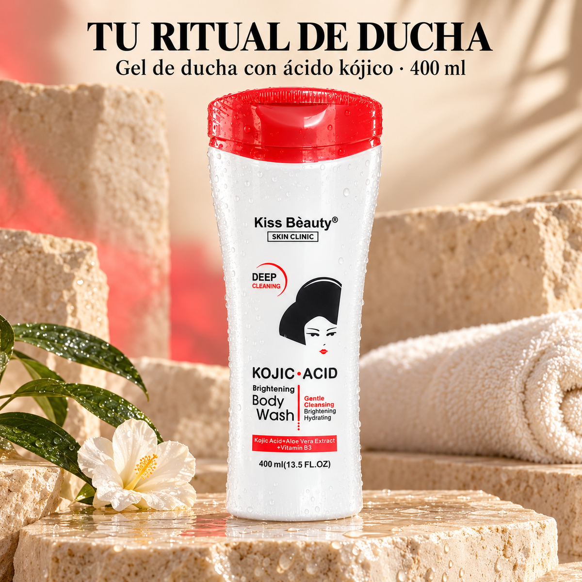Kiss Beauty Body Wash Kojic Acid – Gel de ducha con ácido kójico 400 ml