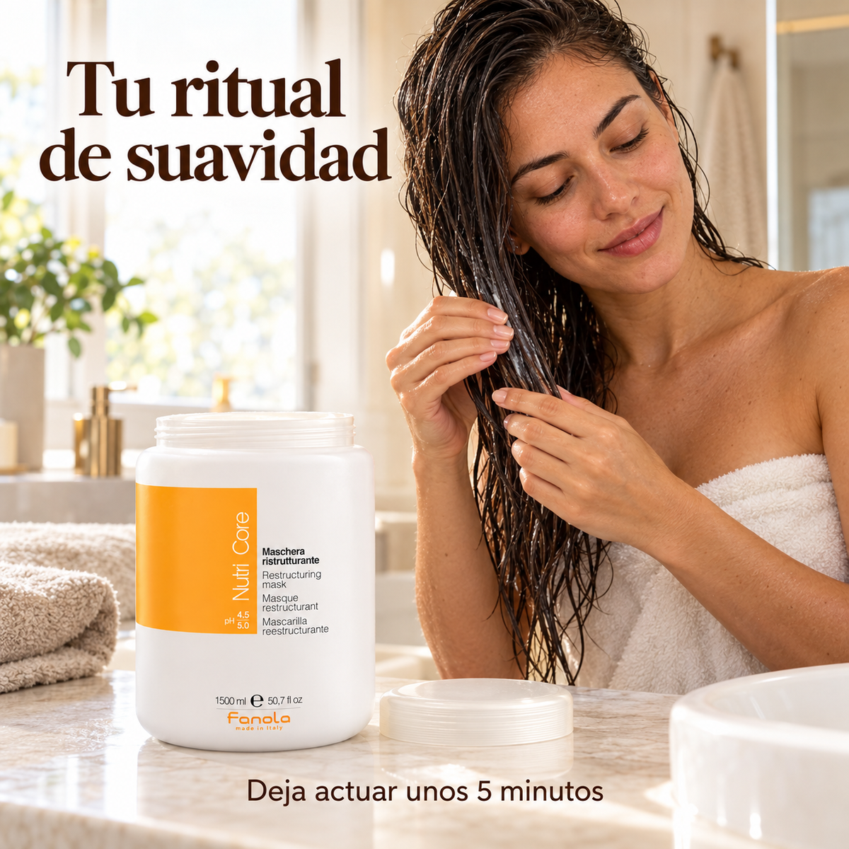 Fanola – Mascarilla para cabello dañado Nutri Care 1500 ml