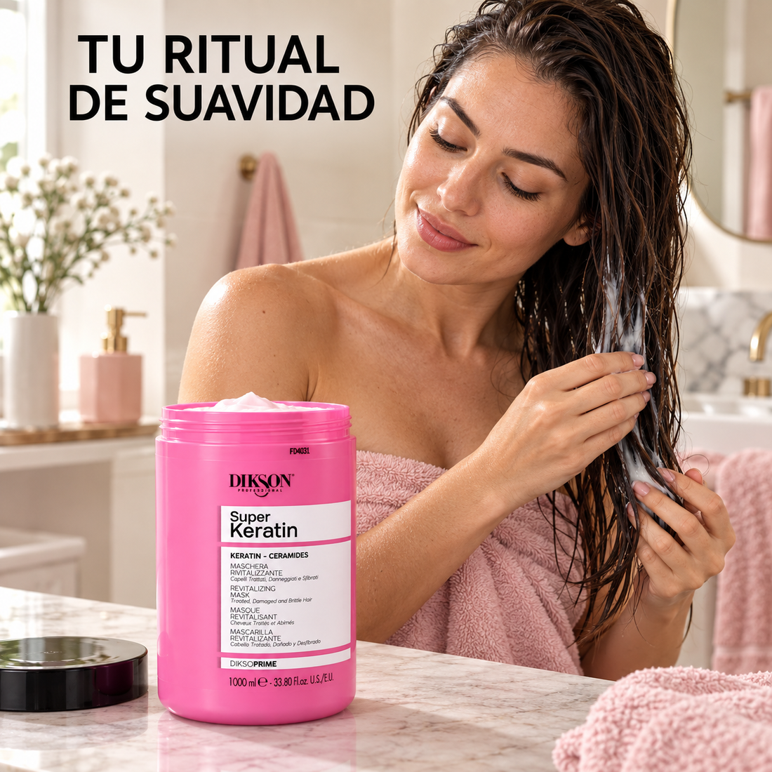 Dikson – Mascarilla para cabello dañado Super Keratin revitalizante 500 / 1000 ml