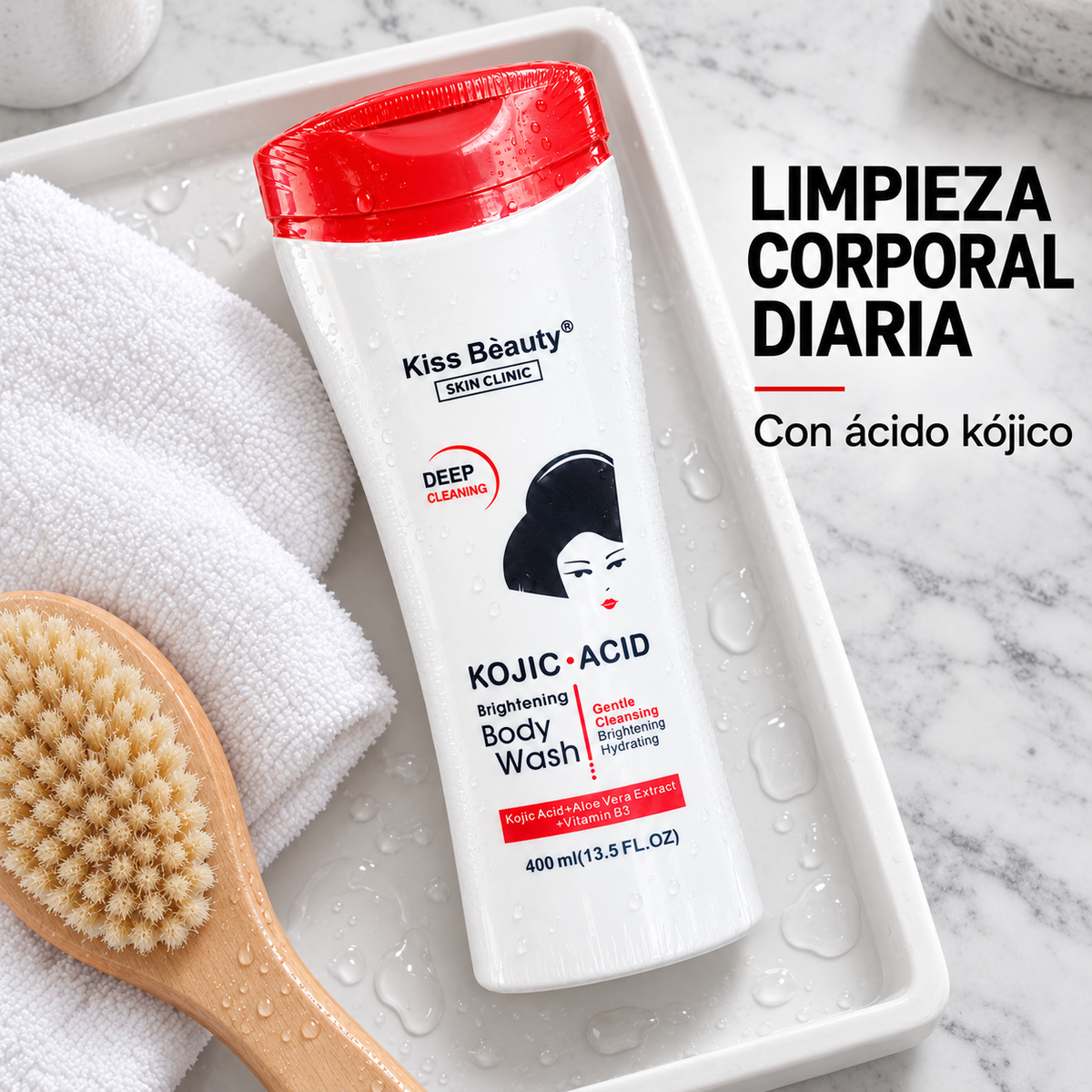 Kiss Beauty Body Wash Kojic Acid – Gel de ducha con ácido kójico 400 ml