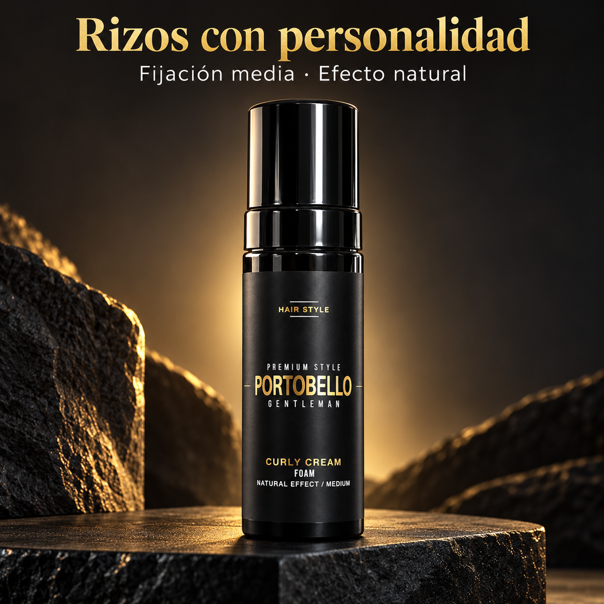 Portobello Gentleman – Espuma Definidora de Rizos con Fijación Media y Efecto Natural 150 ml