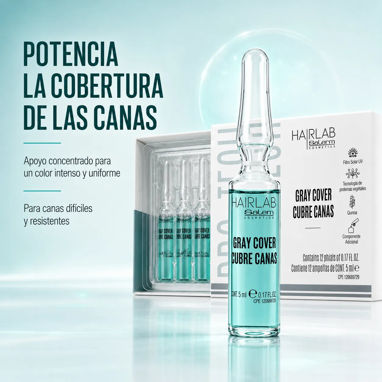 Salerm – Gray Cover ampoules for difficult gray hair 12x5 ml