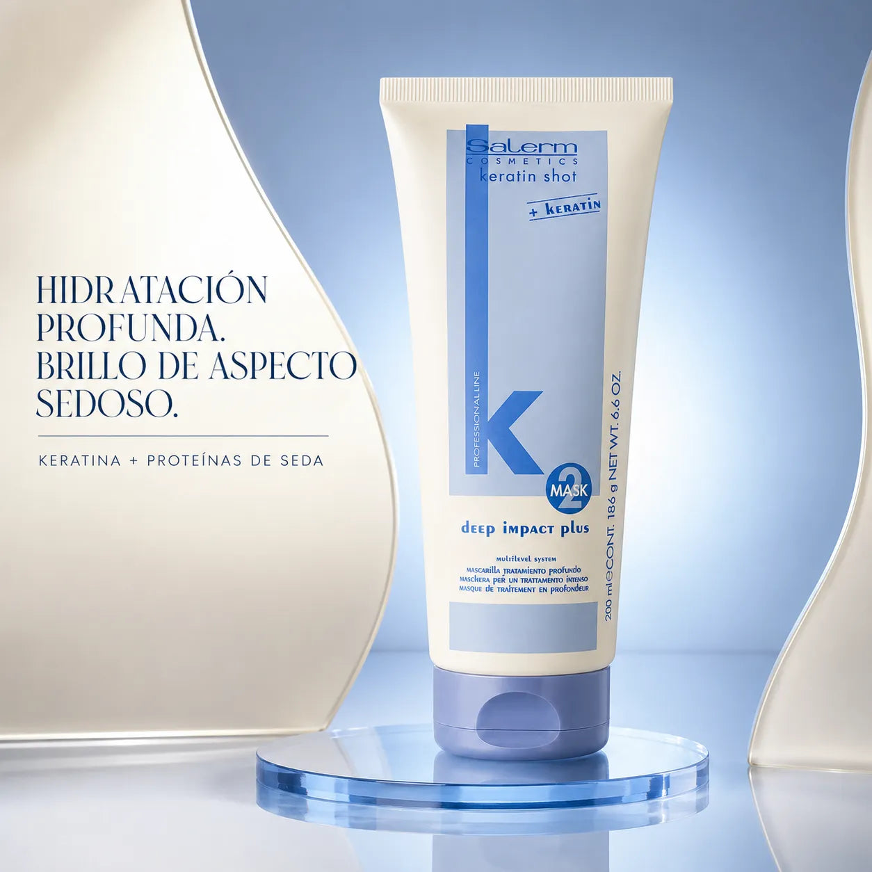 Salerm – Mascarilla capilar superhidratante Keratin Shot Deep Impact Plus 200 ml