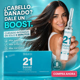 Salerm 21 Boost – Ampollas Reparadoras para Cabello Dañado Antifrizz 8 x 13 ml