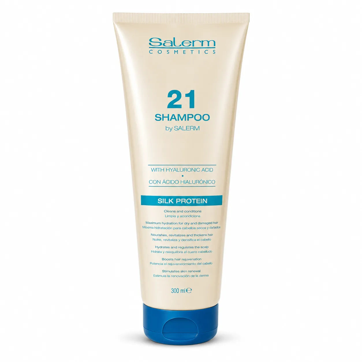 Salerm 21 – Champú para cabello seco y dañado con ácido hialurónico 300 ml