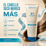 Salerm 21 – Champú para cabello seco y dañado con ácido hialurónico 300 ml