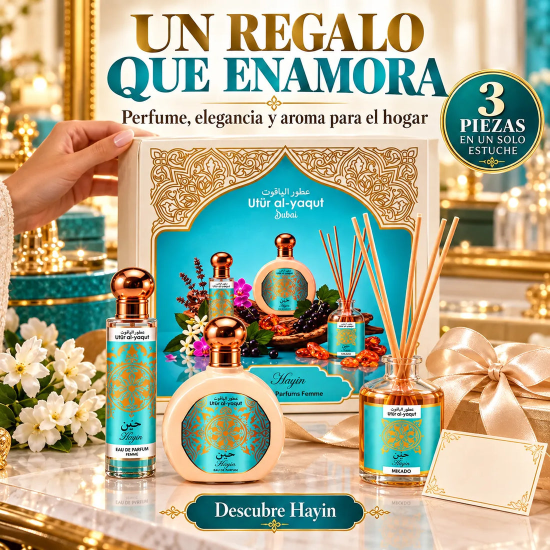 Utur Al-Yaqut – Estuche de Perfume para Mujer Hayin Floral Oriental 3 Piezas