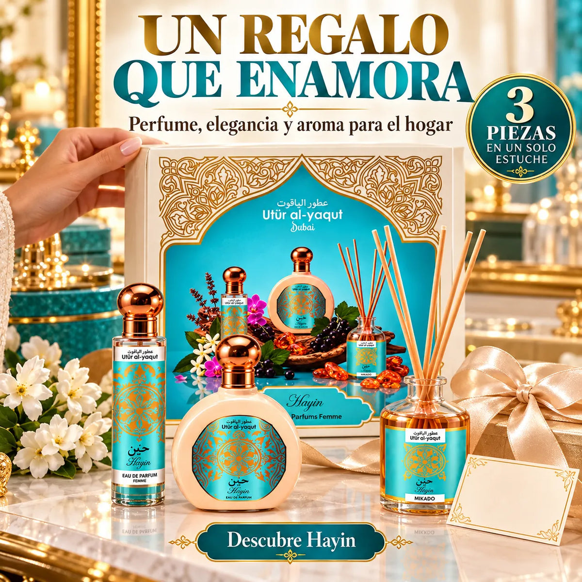 Utur Al-Yaqut – Estuche de Perfume para Mujer Hayin Floral Oriental 3 Piezas