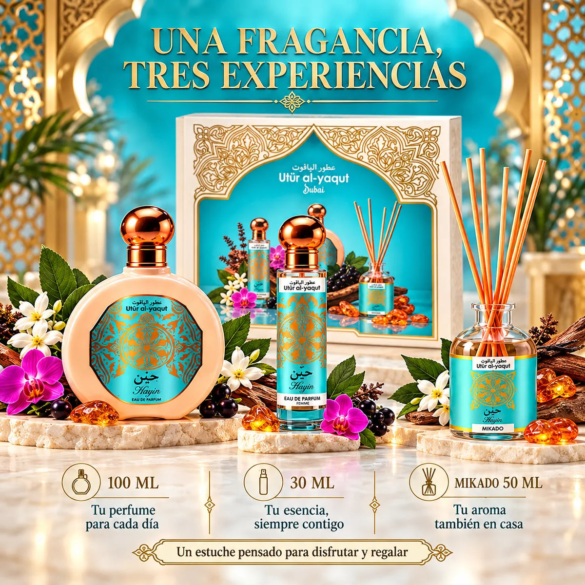 Utur Al-Yaqut – Estuche de Perfume para Mujer Hayin Floral Oriental 3 Piezas