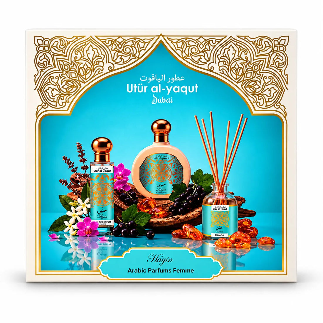 Utur Al-Yaqut – Estuche de Perfume para Mujer Hayin Floral Oriental 3 Piezas