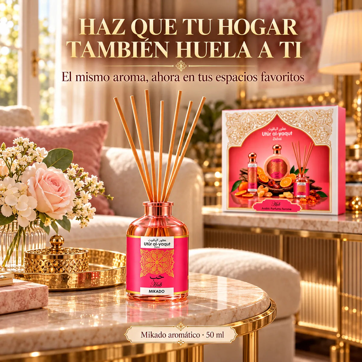 Utur Al-Yaqut – Estuche de Perfume Femenino Hub con Mikado 3 Piezas