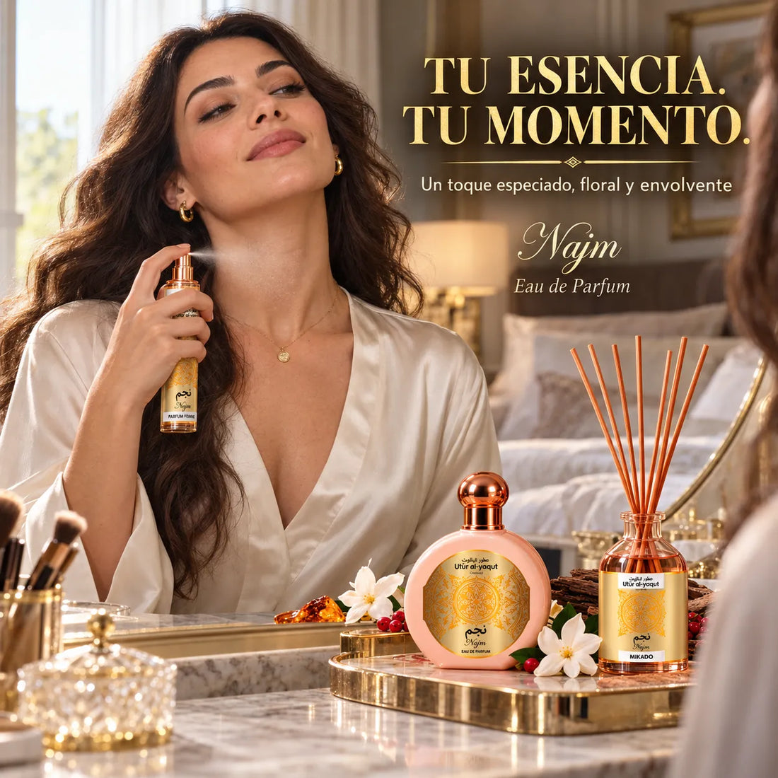 Utur Al-Yaqut – Estuche de Perfume Femenino Najm con Mikado 3 Piezas
