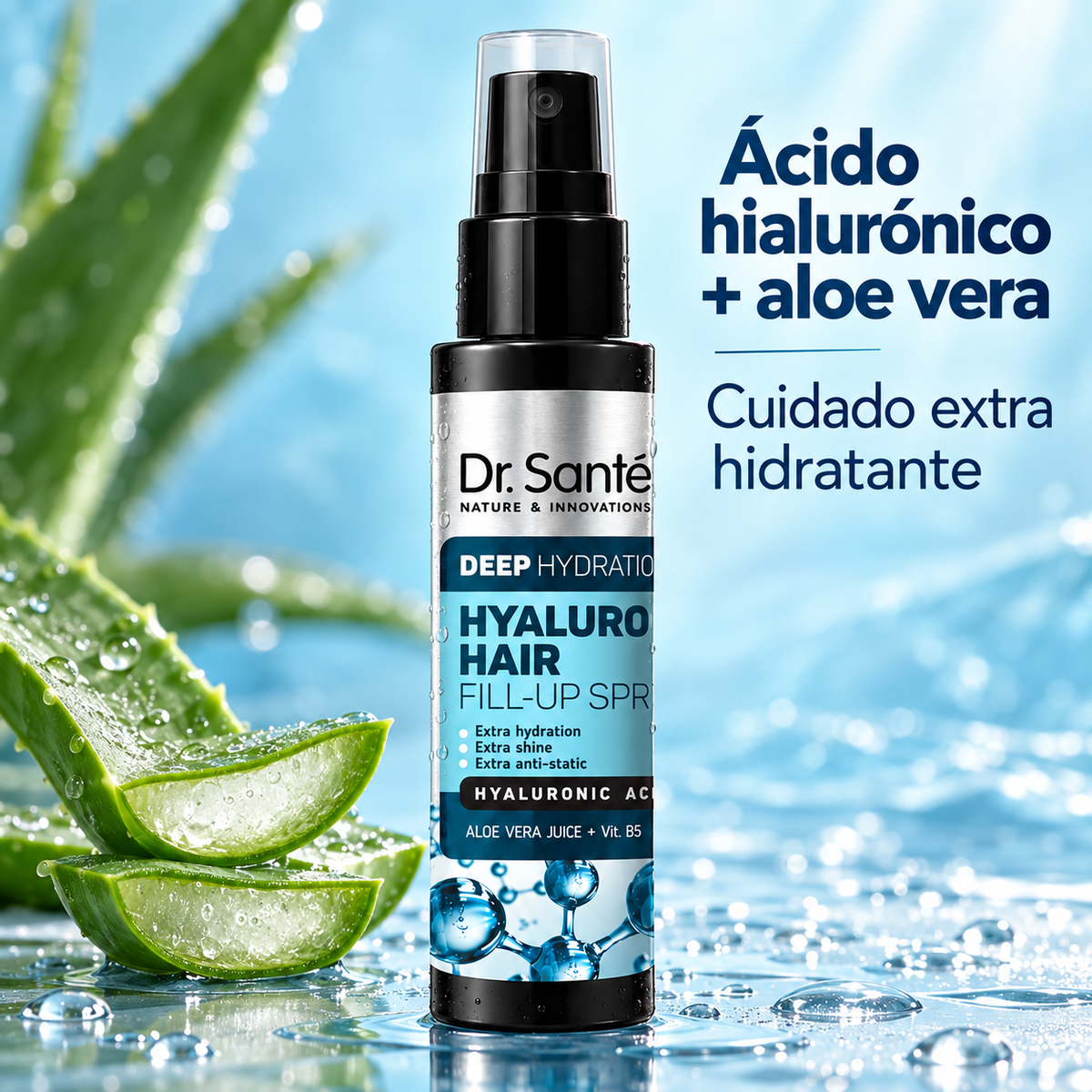 Dr. Santé – Spray hidratante capilar Hyaluron sin aclarado 150 ml