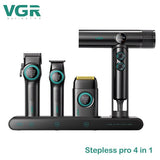 Set de peluquería VGR 4 en 1: Cortapelos profesional, recortadora, afeitadora y secador de pelo.