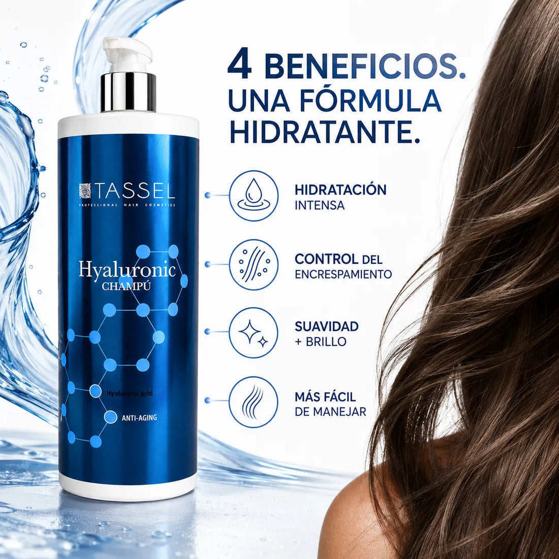 Tassel – Champú hidratante Hyaluronic para controlar el encrespamiento 1000 ml