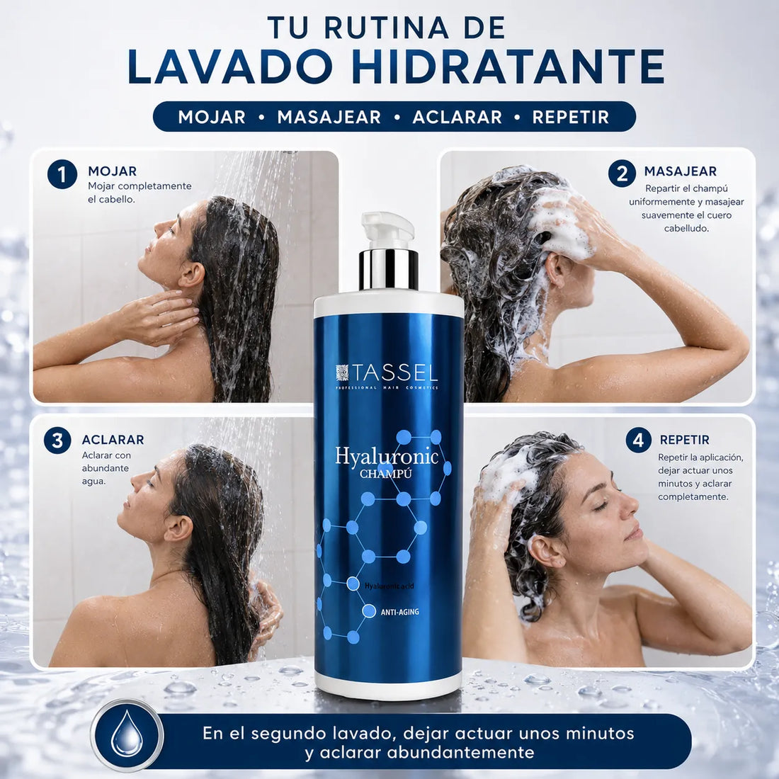 Tassel – Champú hidratante Hyaluronic para controlar el encrespamiento 1000 ml