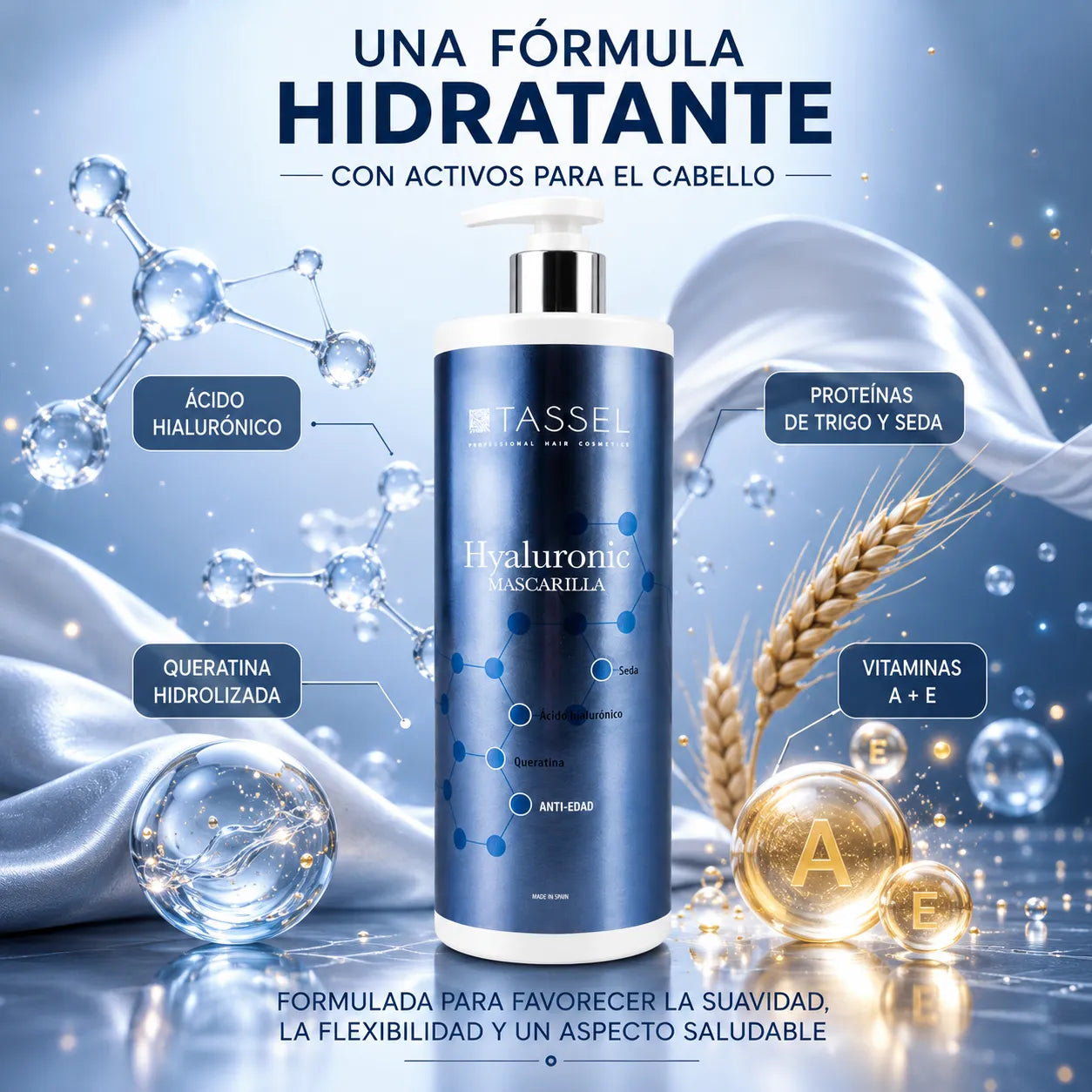 Tassel – Mascarilla capilar hidratante y reparadora Hyaluronic 1000 ml