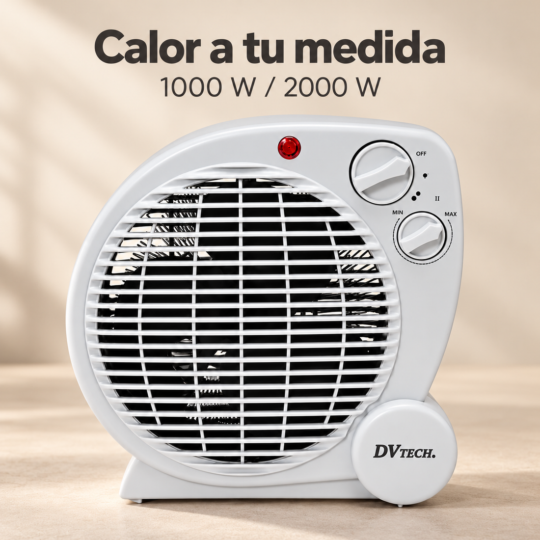 DVTECH – Termoventilador eléctrico con termostato ajustable 2000 W DV-25879