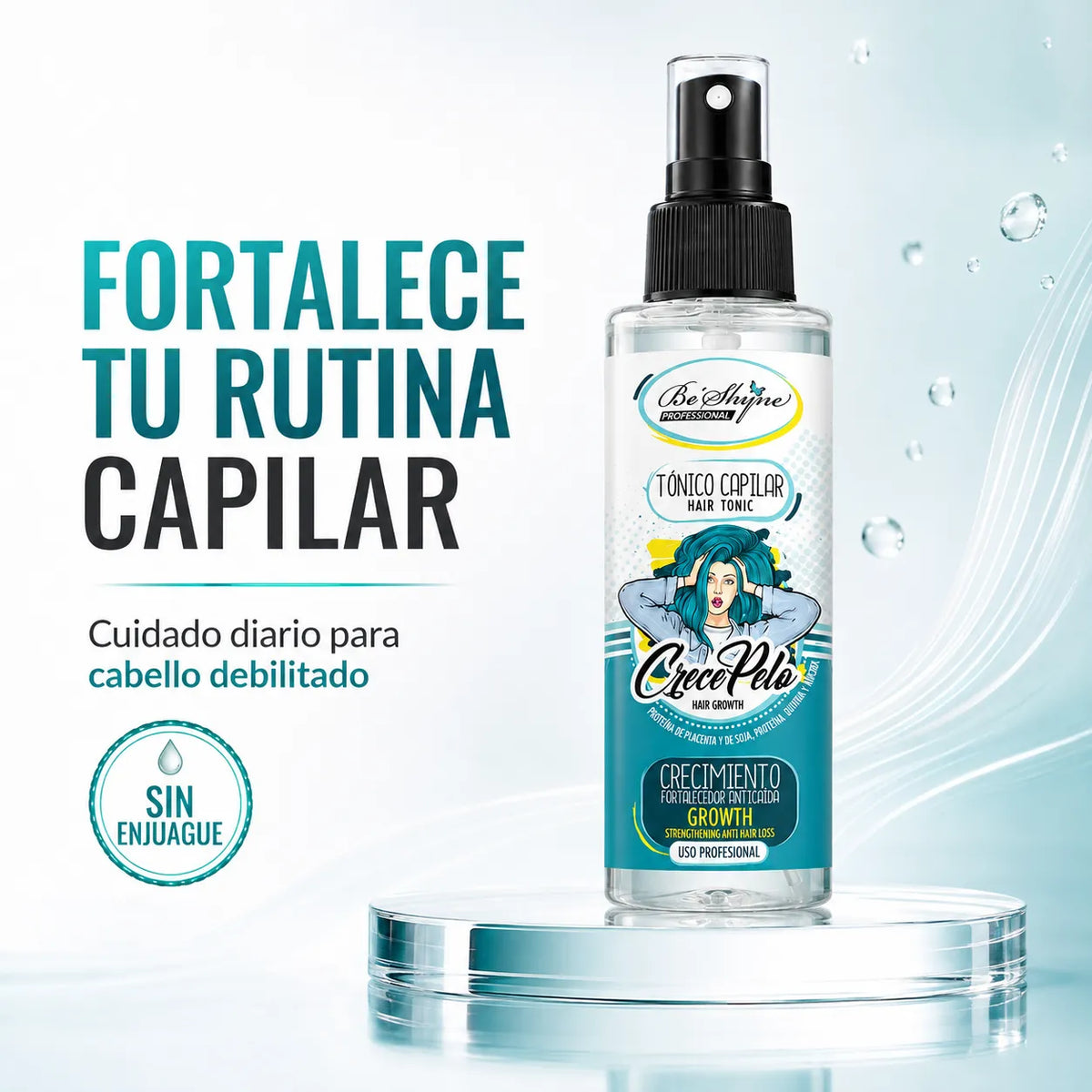 Be'Shyne – Tónico capilar CrecePelo para caída del cabello debilitado 100 ml