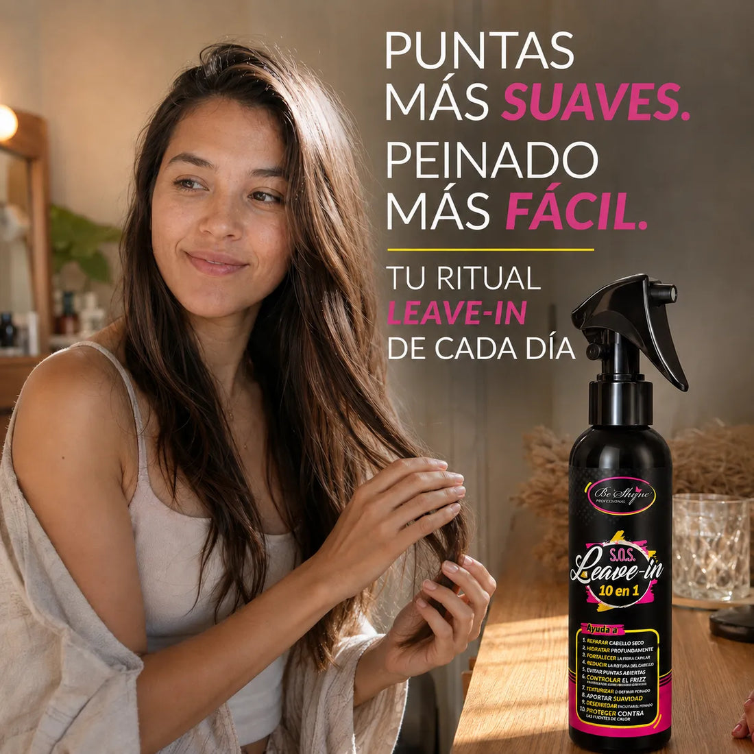 Be´Shyne® SOS Leave on 10 en 1. repara, hidrata, nutre 200ml