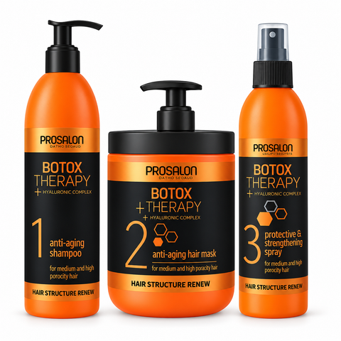 Prosalon Botox Therapy – Pack de Tratamiento Capilar Antiedad Reparador – 3 Productos