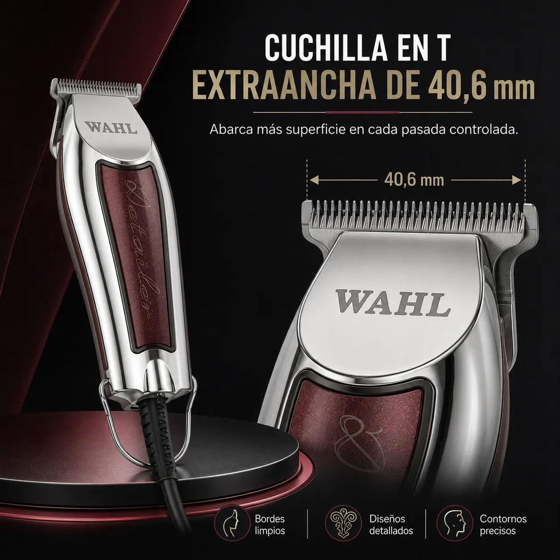 Wahl 5 Star Detailer – Perfiladora profesional con cable para contornos