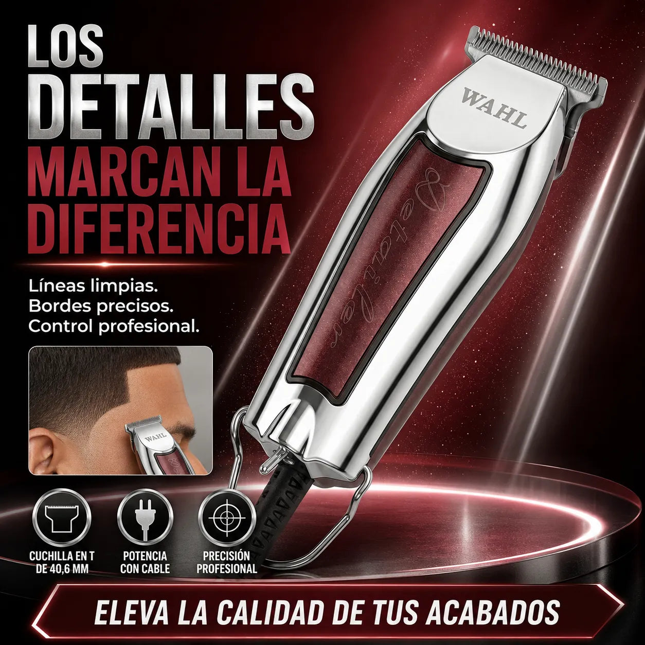 Wahl 5 Star Detailer – Perfiladora profesional con cable para contornos