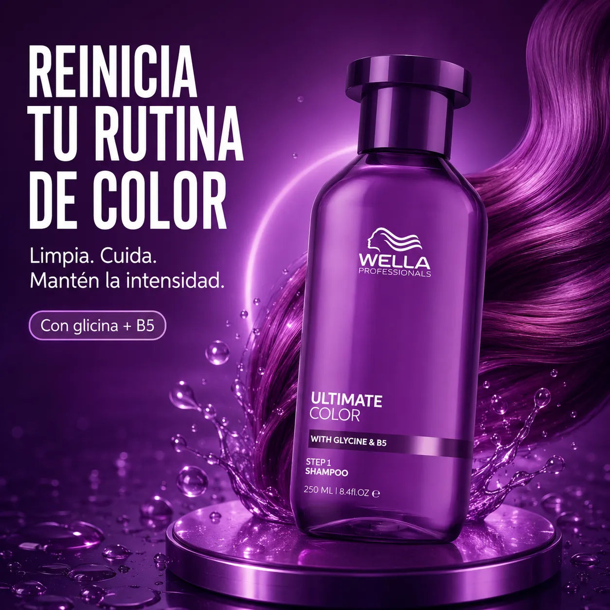 Wella – Champú sin Sulfatos para Cabello Teñido Ultimate Color 250 ml