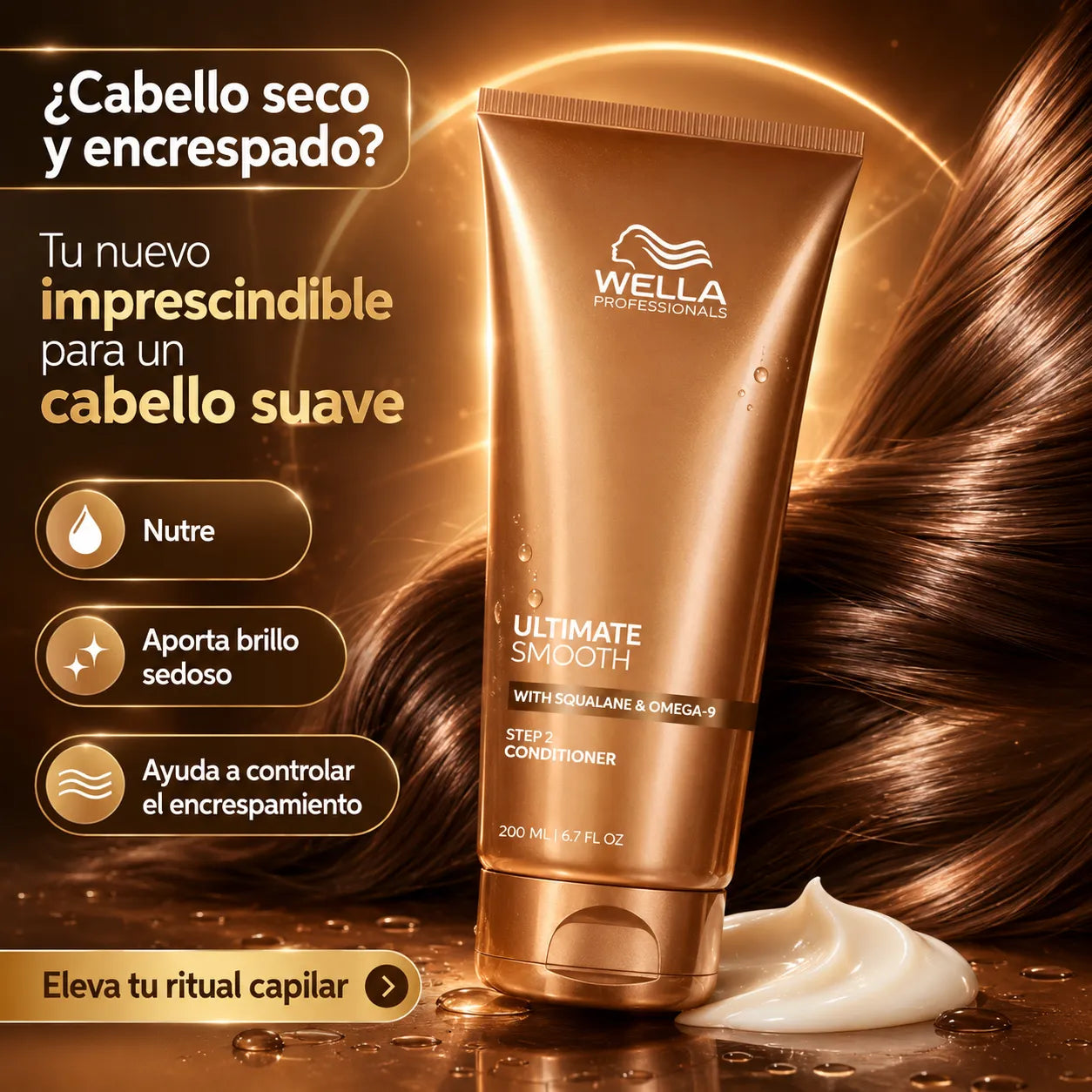 Wella – Acondicionador Antiencrespamiento Ultimate Smooth 200 ml