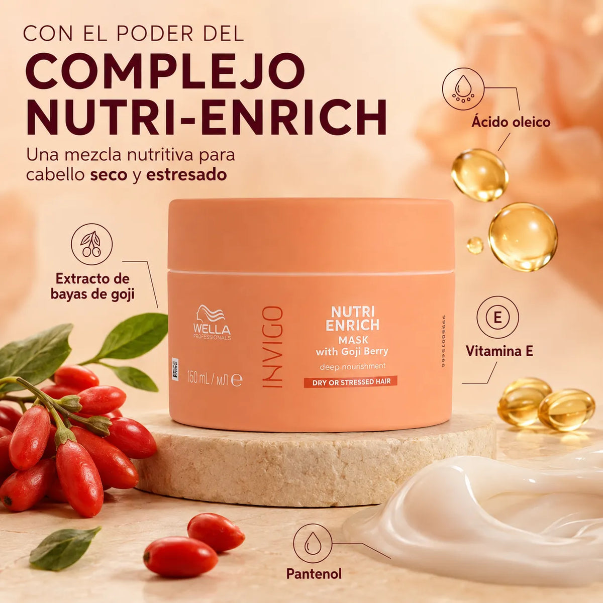 Wella – Máscara para Cabelo Seco Invigo Nutri-Enrich 150 ml
