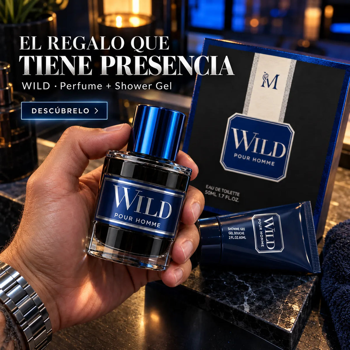 WILD – Kit de Perfume para Hombre Fresco Marino 50 ml + Shower Gel 50 ml