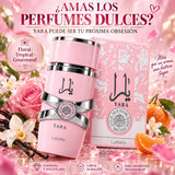 Lattafa – Perfume para Mulher YARA Rosa Doce e Floral 100 ml